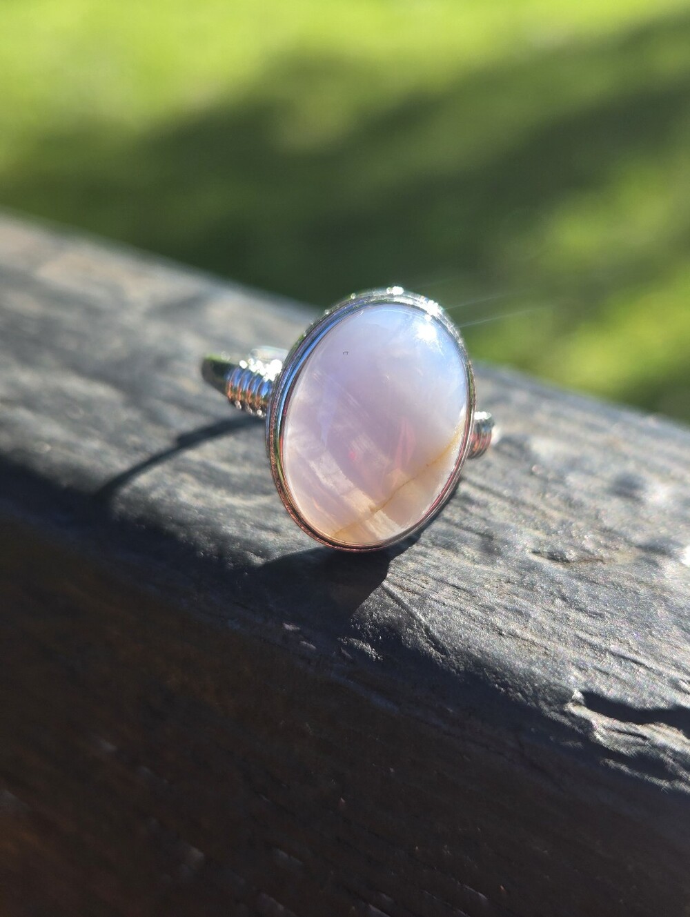 Blue Lace Agate Silver Ring